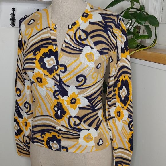 Lilly Pulitzer Floral Print 100% Cotton Cardigan - Picture 1 of 9